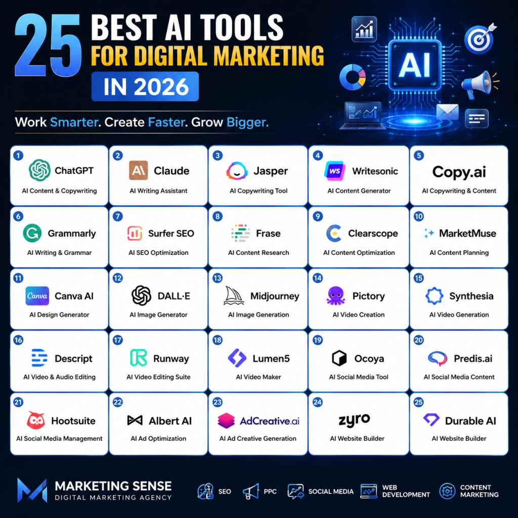 25 best ai tools for digital marketing in 2026